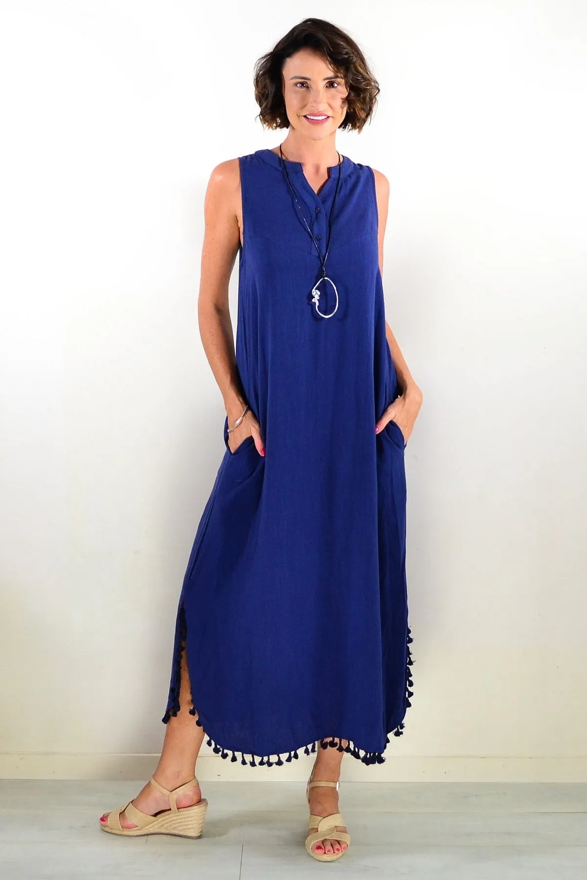 Navy Sleeveless Maxi Dress Tunic