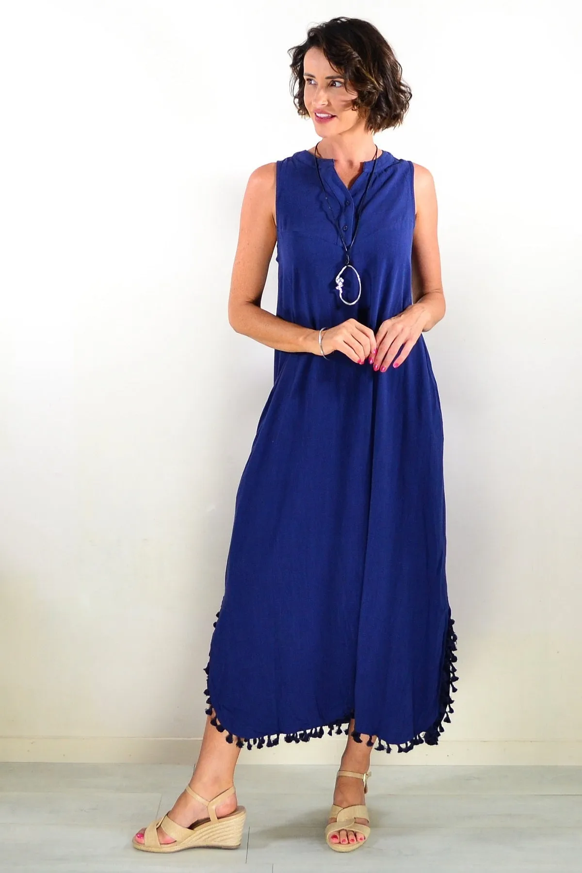 Navy Sleeveless Maxi Dress Tunic