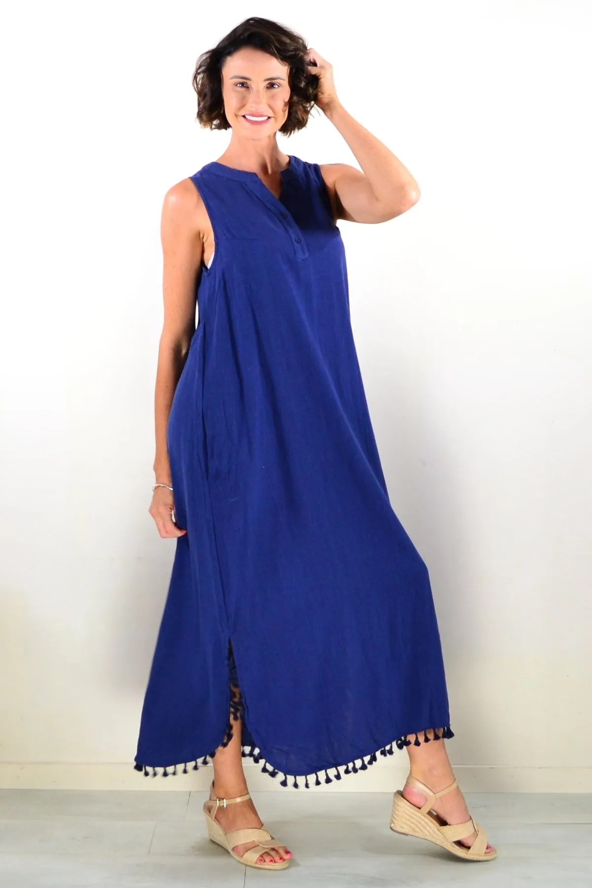 Navy Sleeveless Maxi Dress Tunic