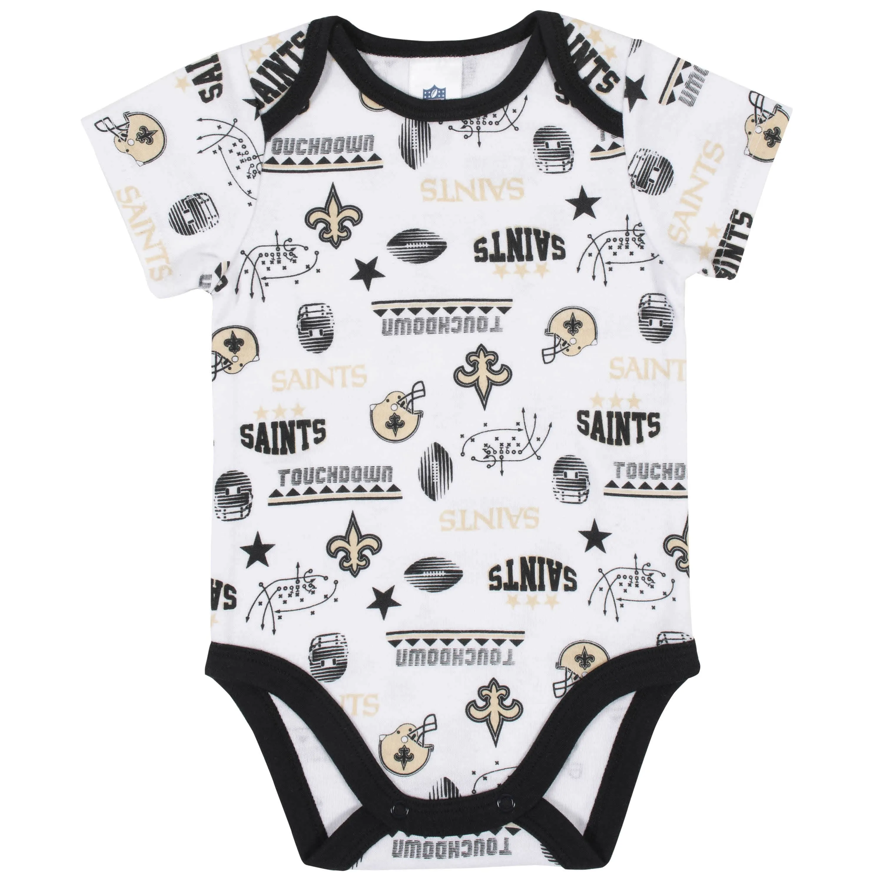 New Orleans Saints 3-Piece Baby Boys Bodysuit, Bib, and Cap Set