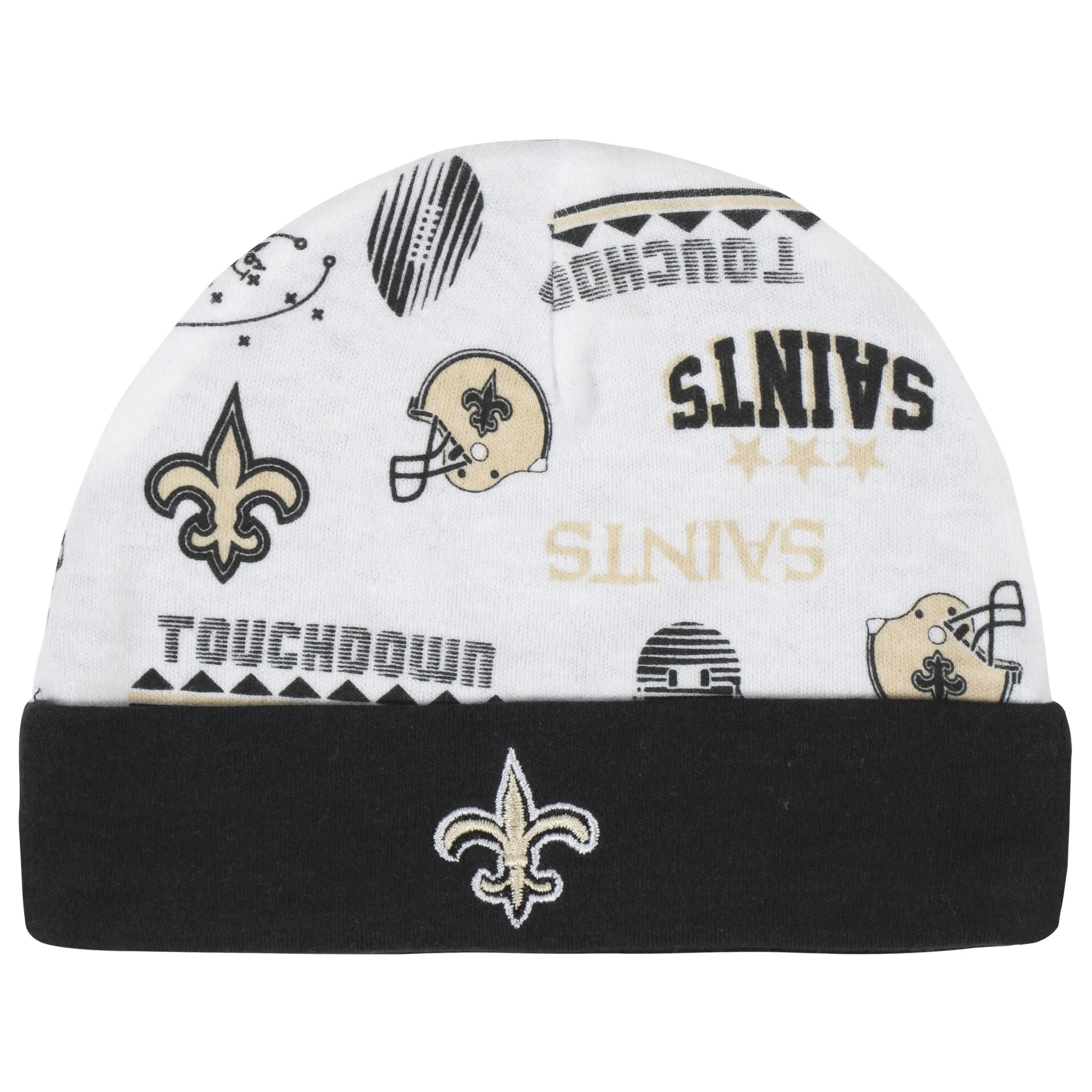 New Orleans Saints 3-Piece Baby Boys Bodysuit, Bib, and Cap Set