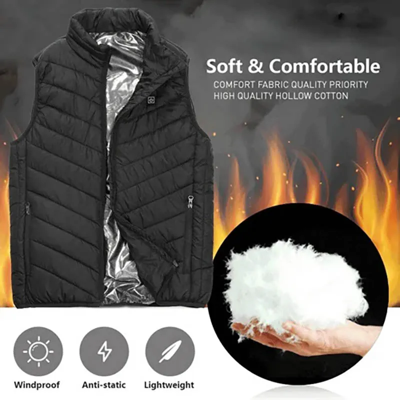 New Unisex Warming Heated Vest (9 Heating Zones)