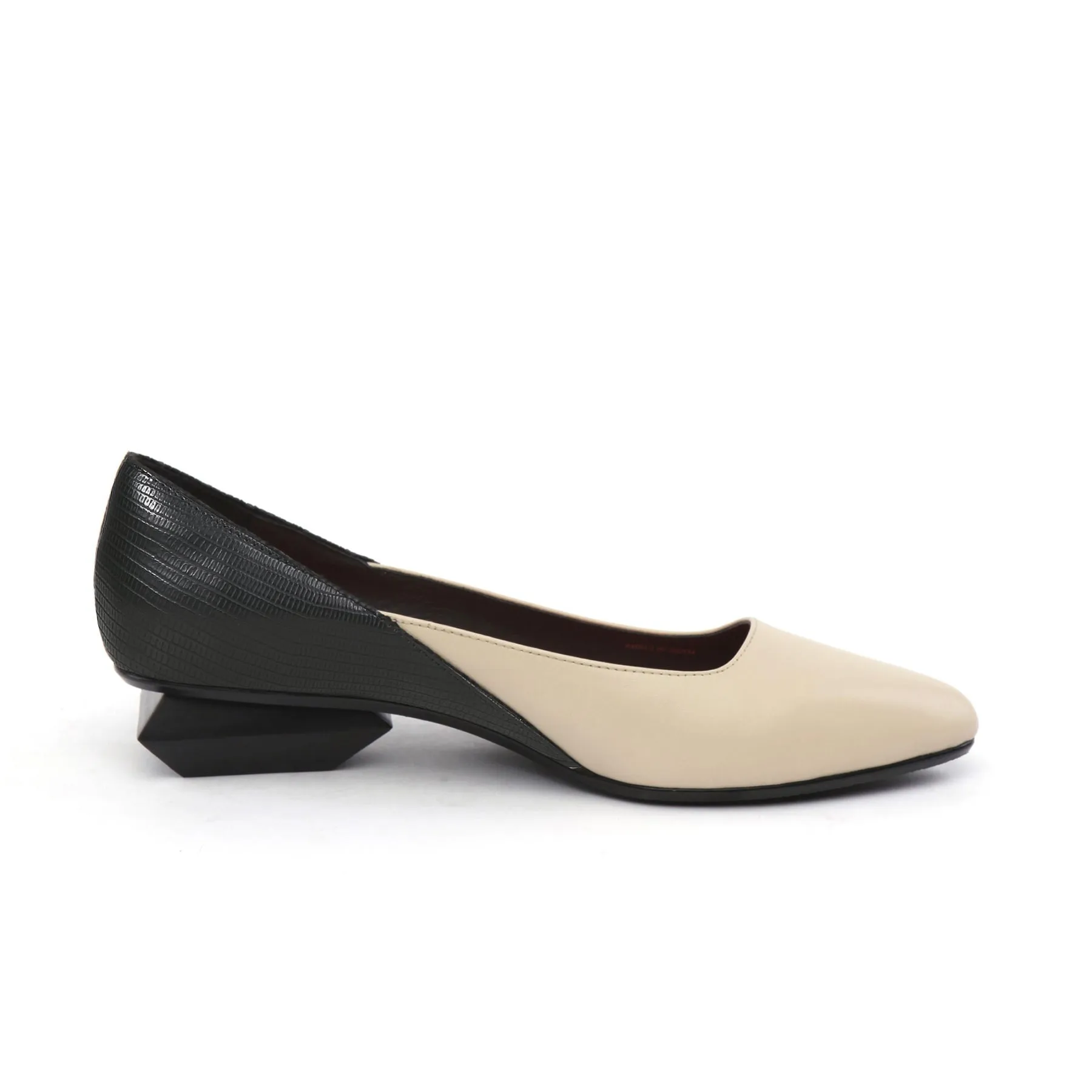 Office Shoes with Low Sculptural Block Heels