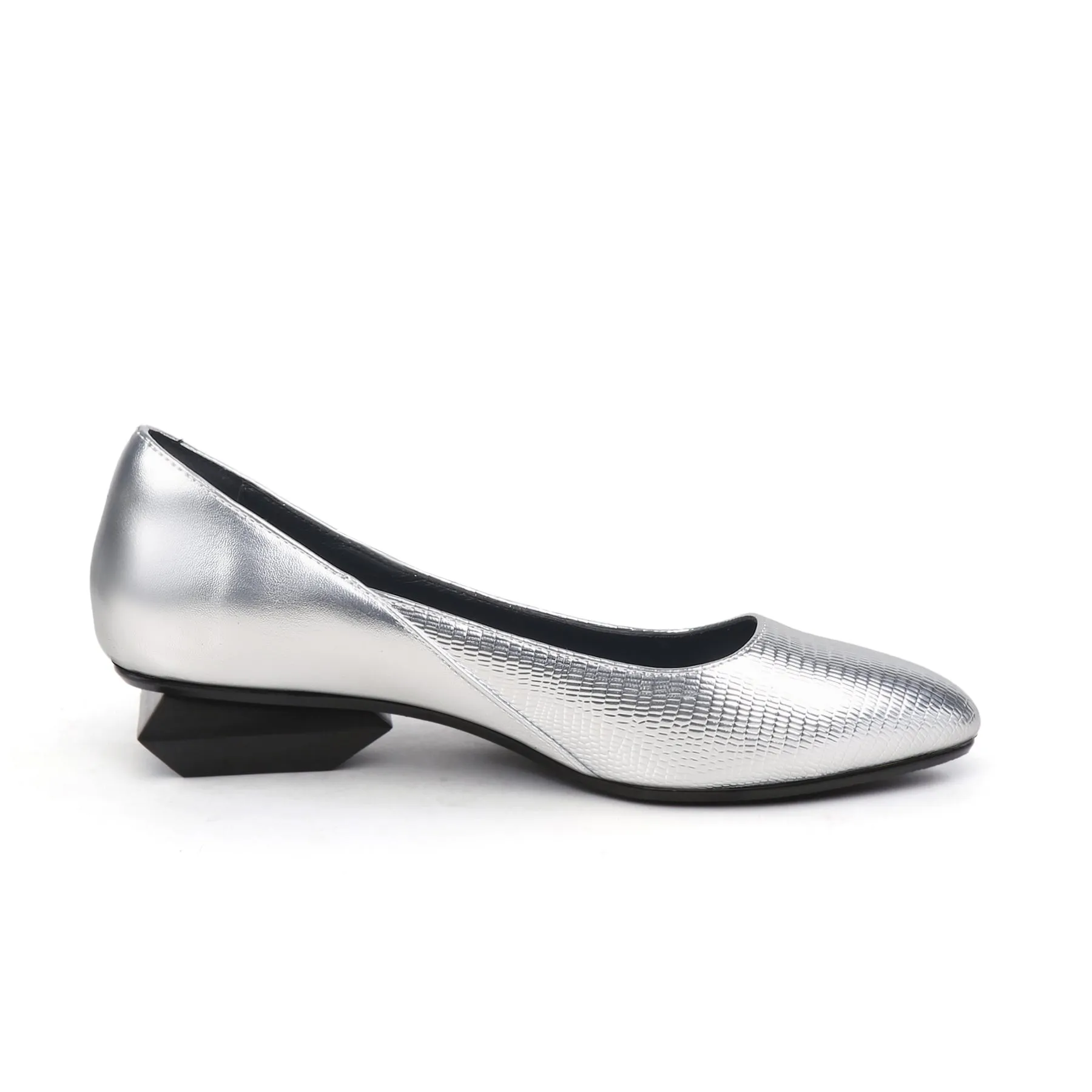 Office Shoes with Low Sculptural Block Heels