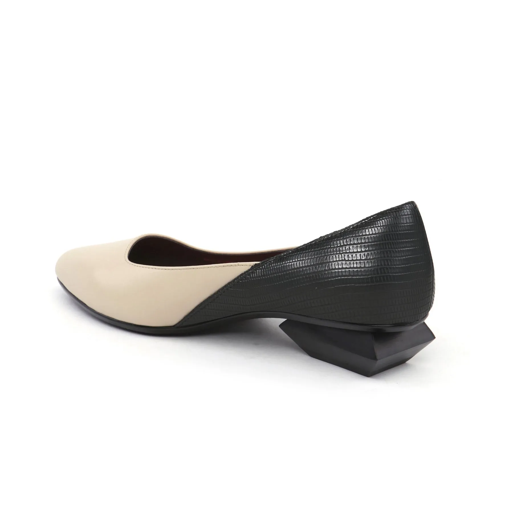 Office Shoes with Low Sculptural Block Heels