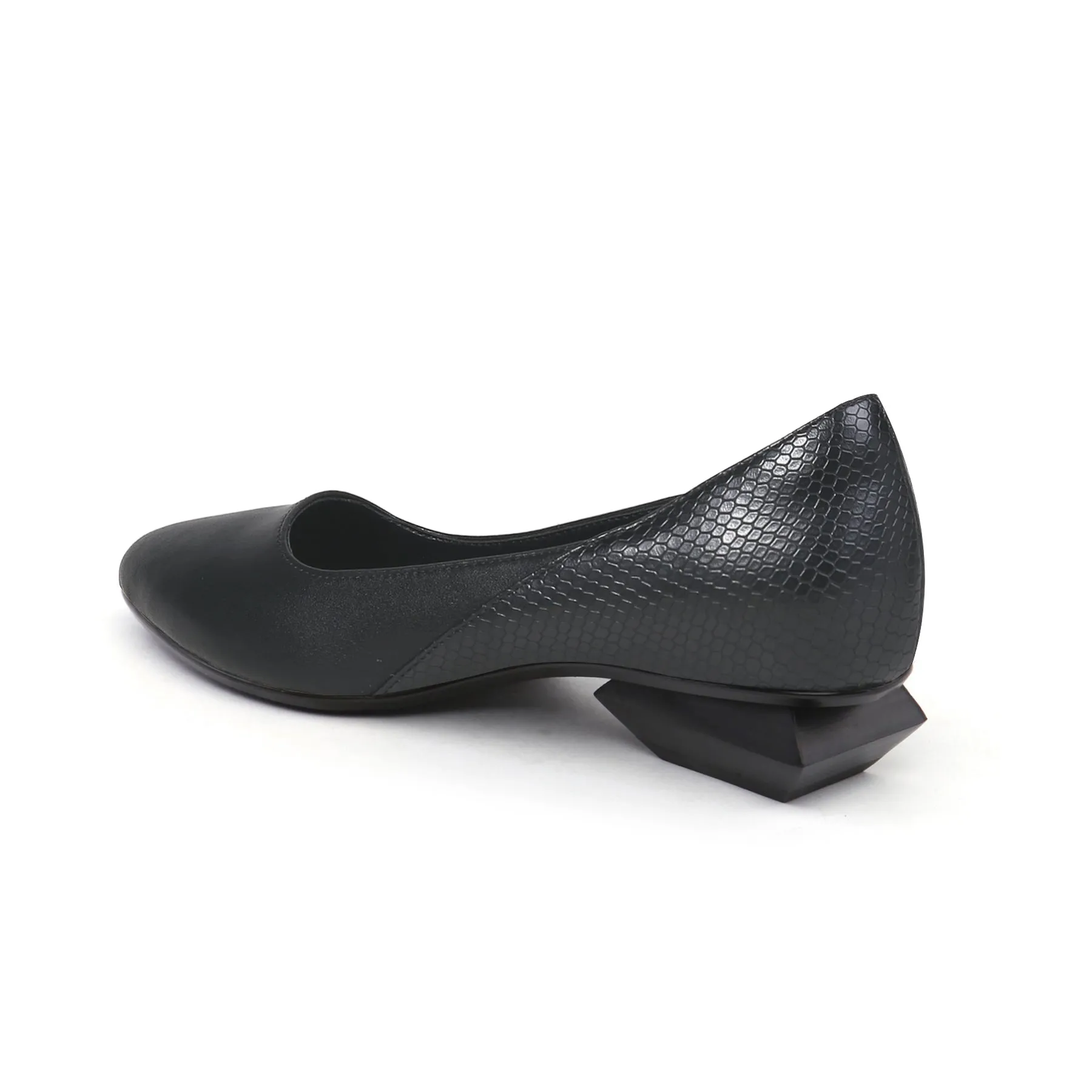 Office Shoes with Low Sculptural Block Heels