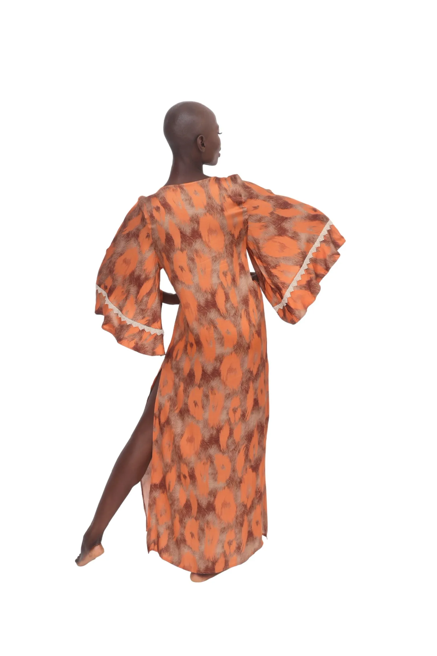 Orange Stampa Tunic Dress