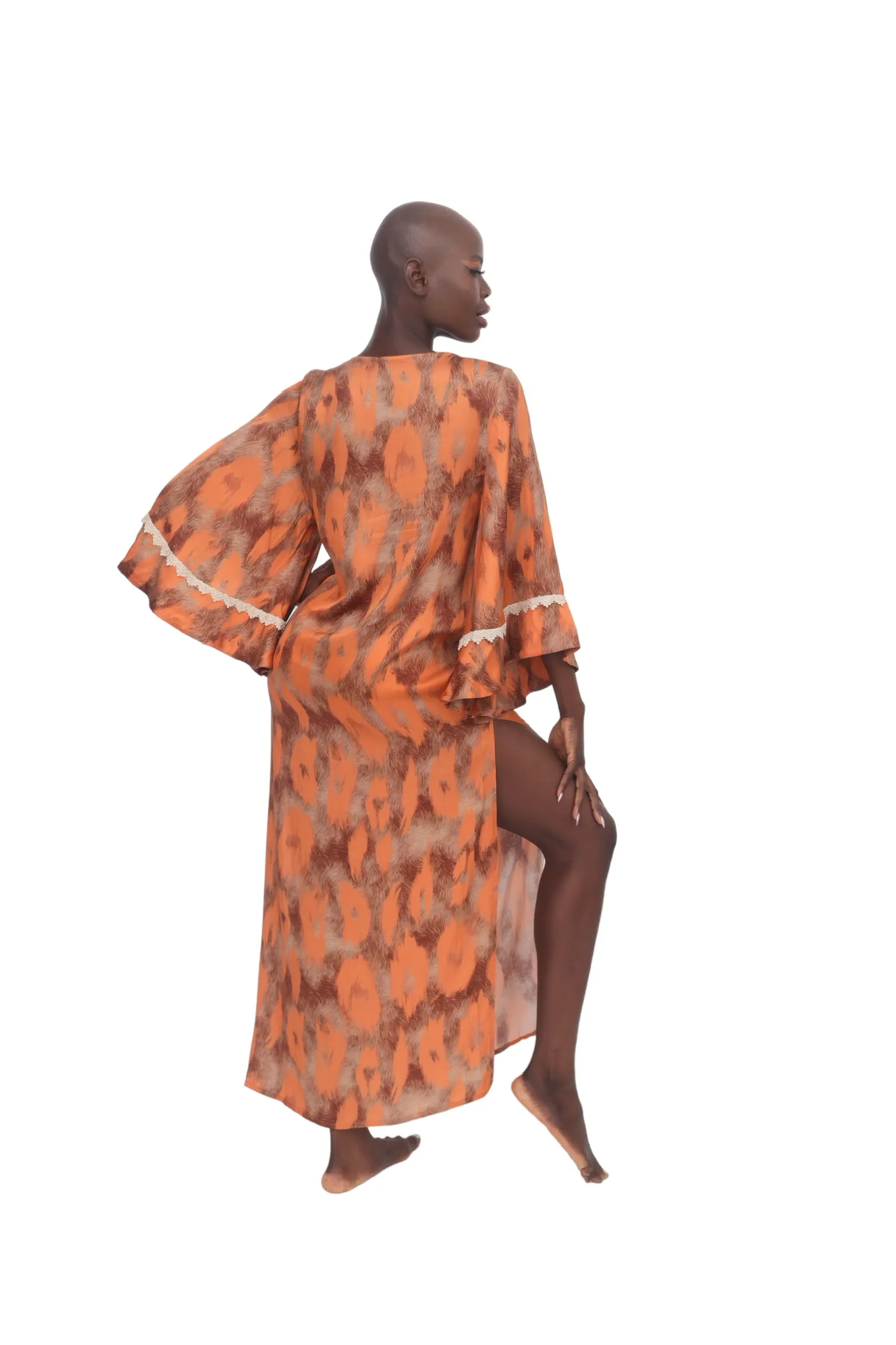 Orange Stampa Tunic Dress