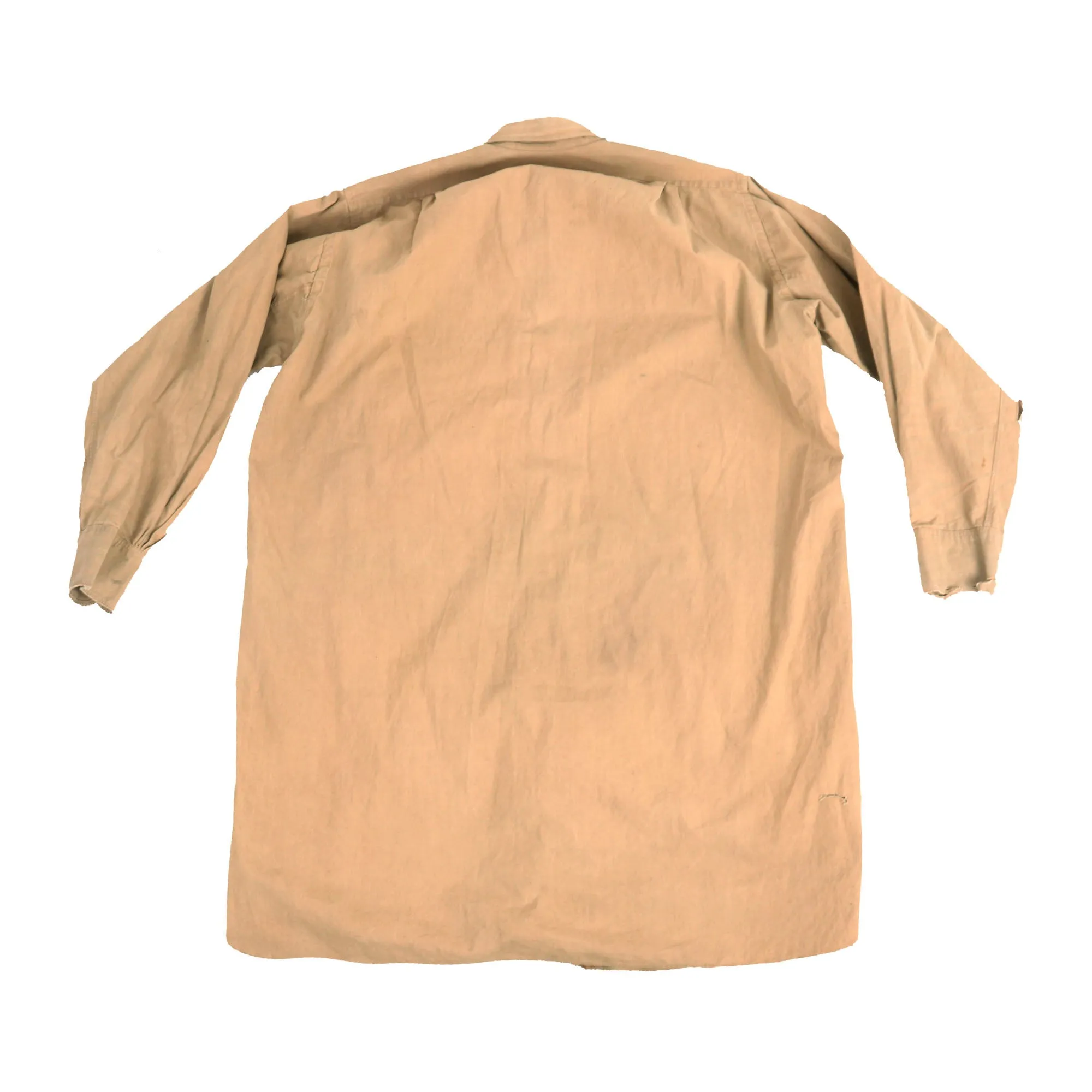 Original German WWII Afrika Korps Luftwaffe Tan Tropical Uniform Long Sleeve Service Shirt by Geyer