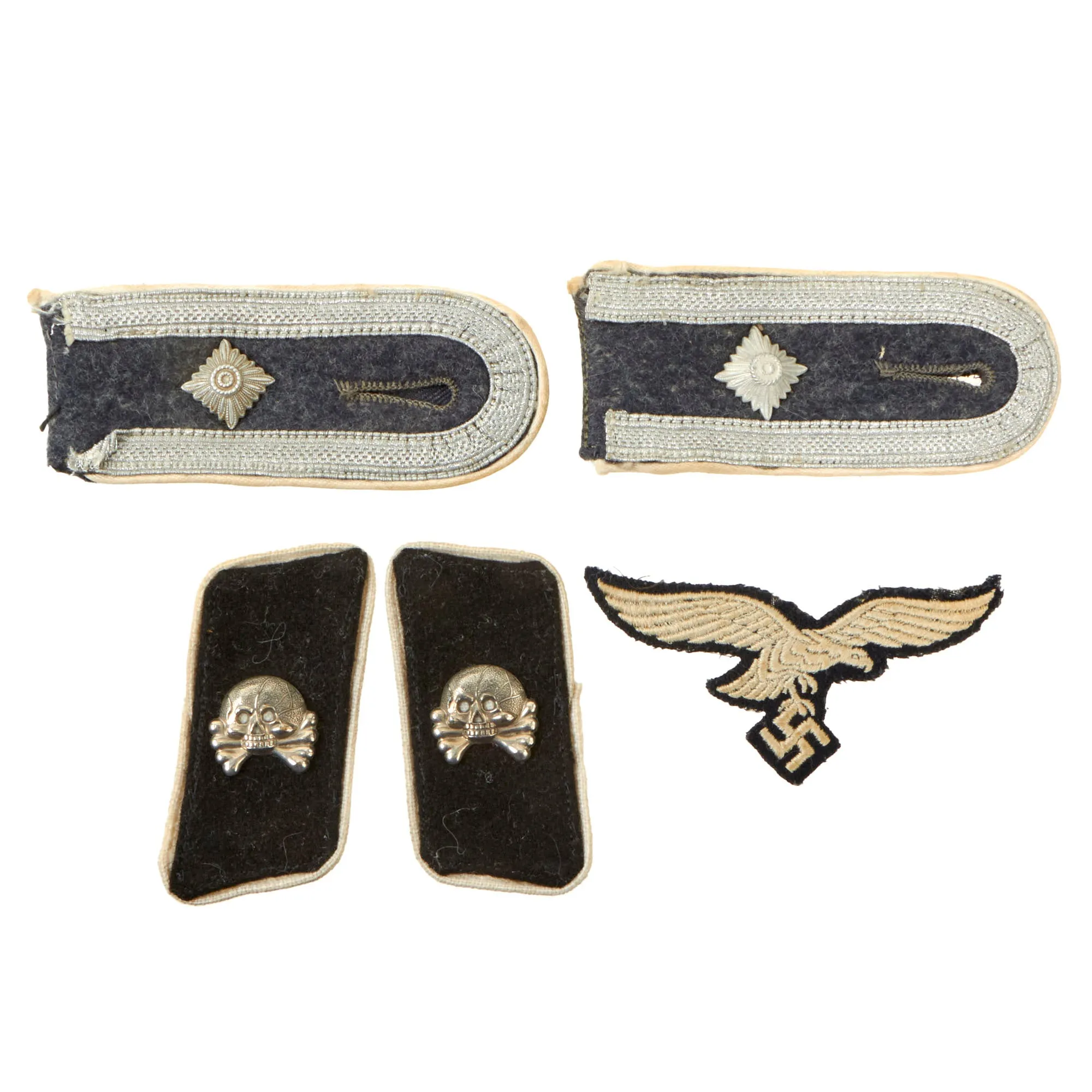 Original German WWII Luftwaffe Fallschirm-Panzer Division Hermann Göring Panzer NCO Uniform Insignia Set