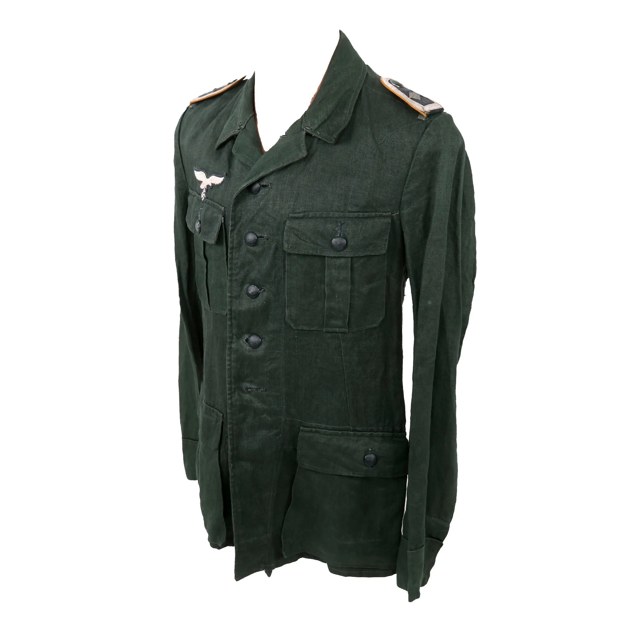 Original German WWII Luftwaffe Flight Branch Feldwebel NCO HBT Reed Green M43 Service Tunic