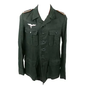 Original German WWII Luftwaffe Flight Branch Feldwebel NCO HBT Reed Green M43 Service Tunic