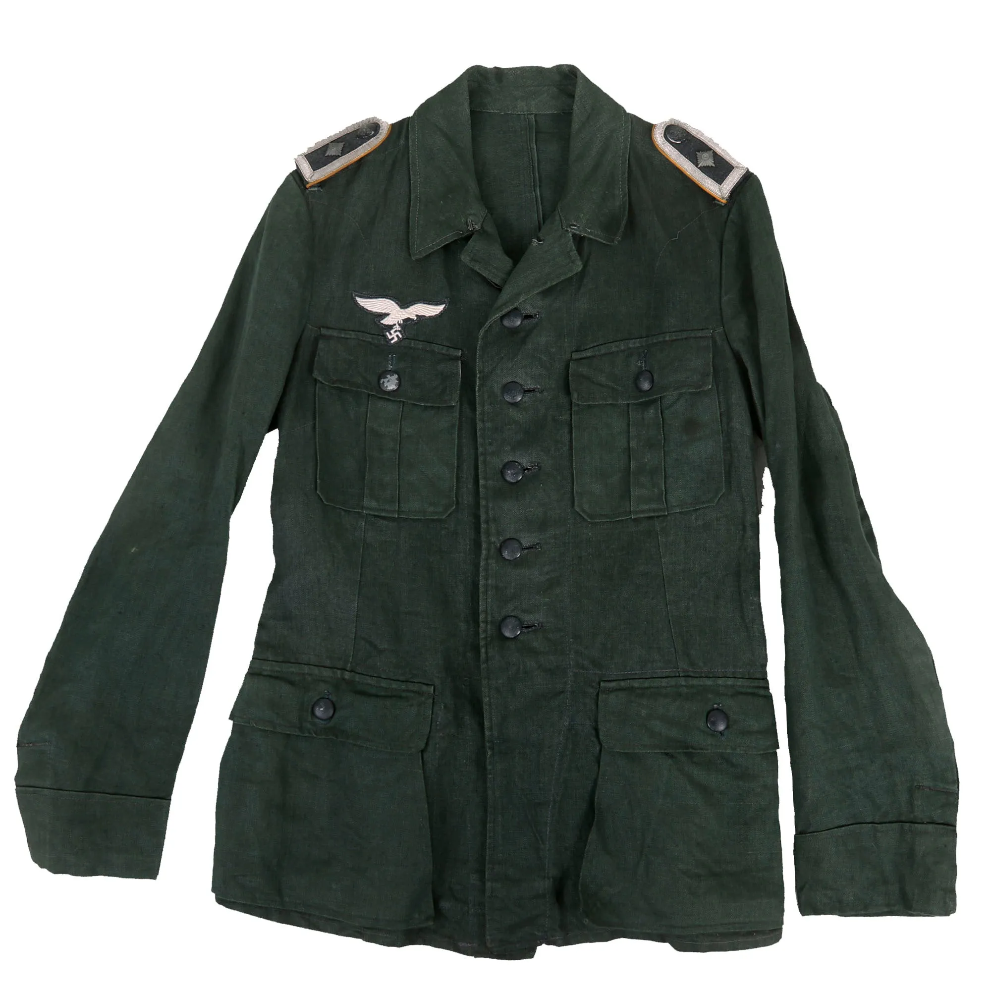 Original German WWII Luftwaffe Flight Branch Feldwebel NCO HBT Reed Green M43 Service Tunic