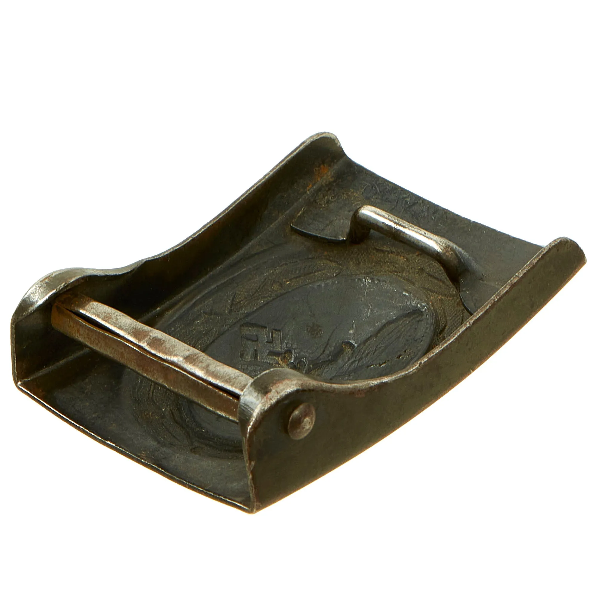 Original German WWII Luftwaffe Steel Belt Buckle by E. Schneider of Lüdenscheid - dated 1941