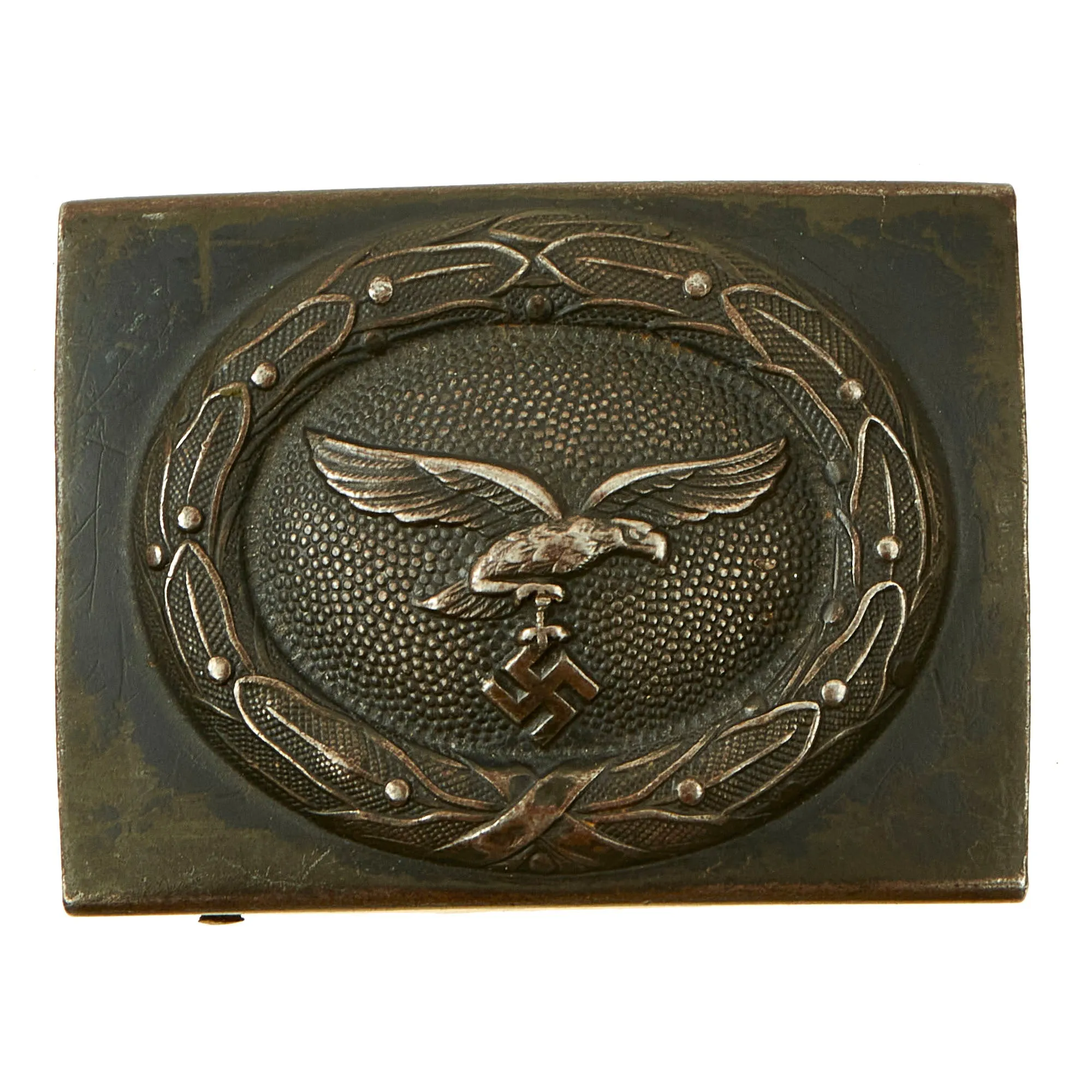 Original German WWII Luftwaffe Steel Belt Buckle by E. Schneider of Lüdenscheid - dated 1941