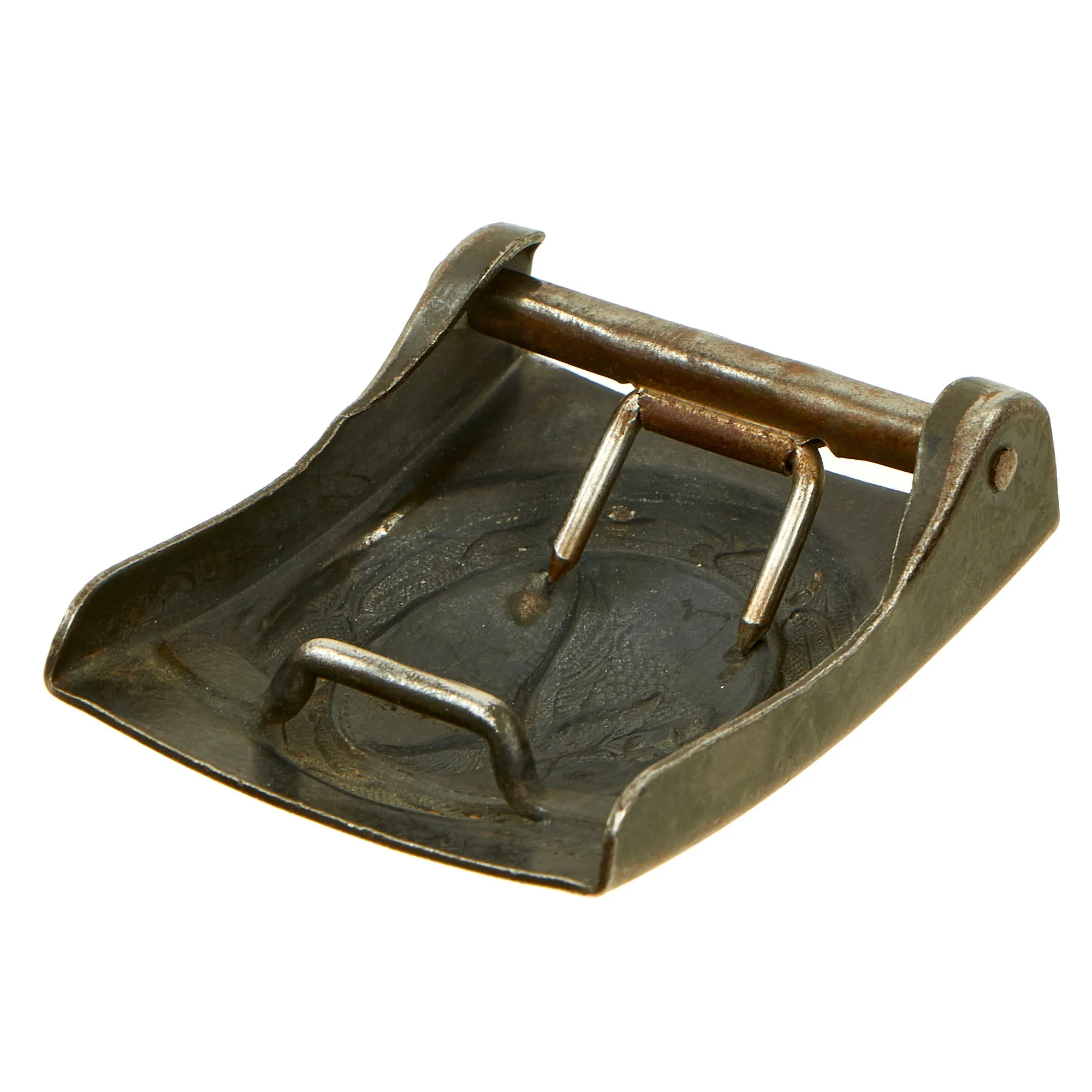 Original German WWII Luftwaffe Steel Belt Buckle by E. Schneider of Lüdenscheid - dated 1941