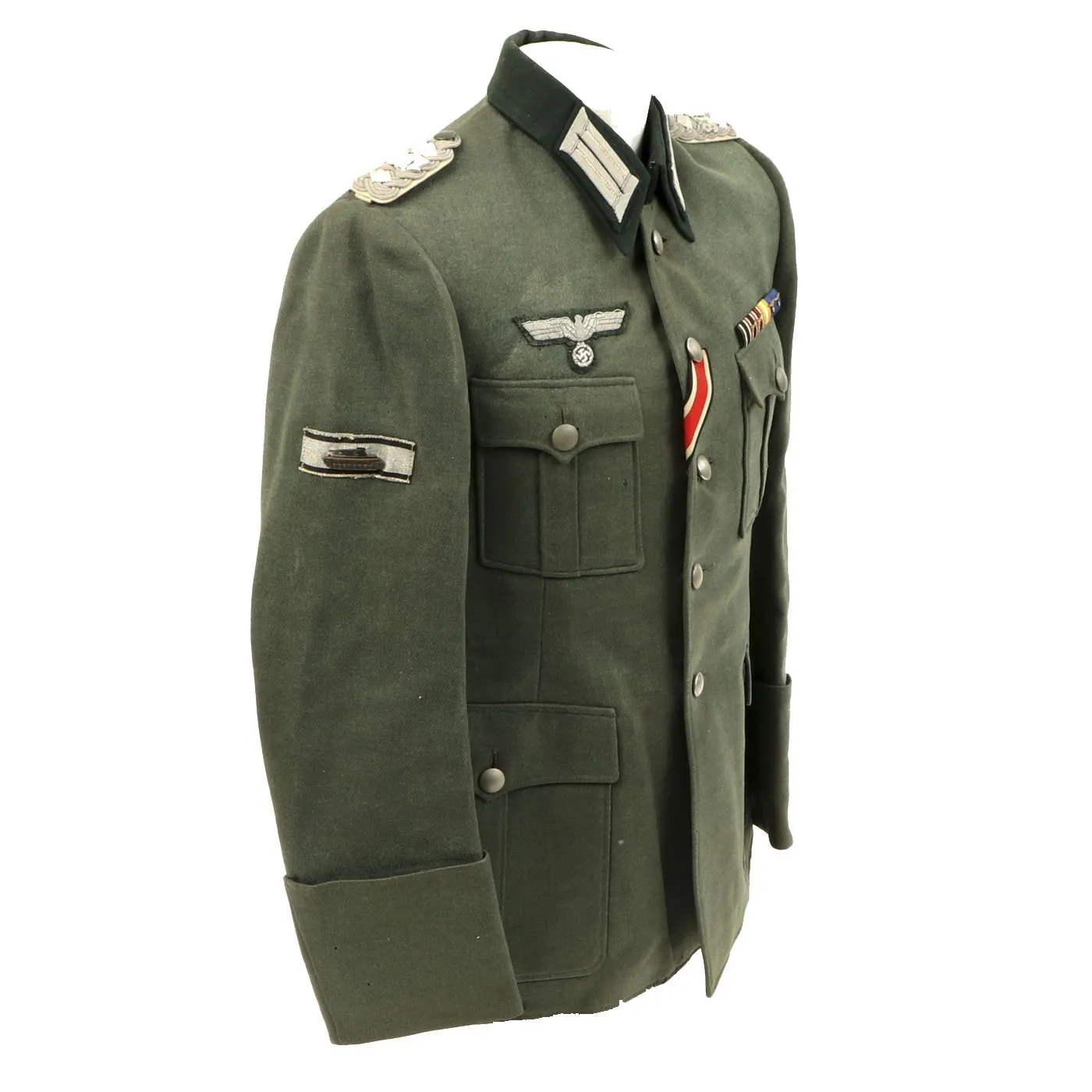 Original German WWII Named Heer Colonel's Waffenrock Tunic with Tank Destruction Badge