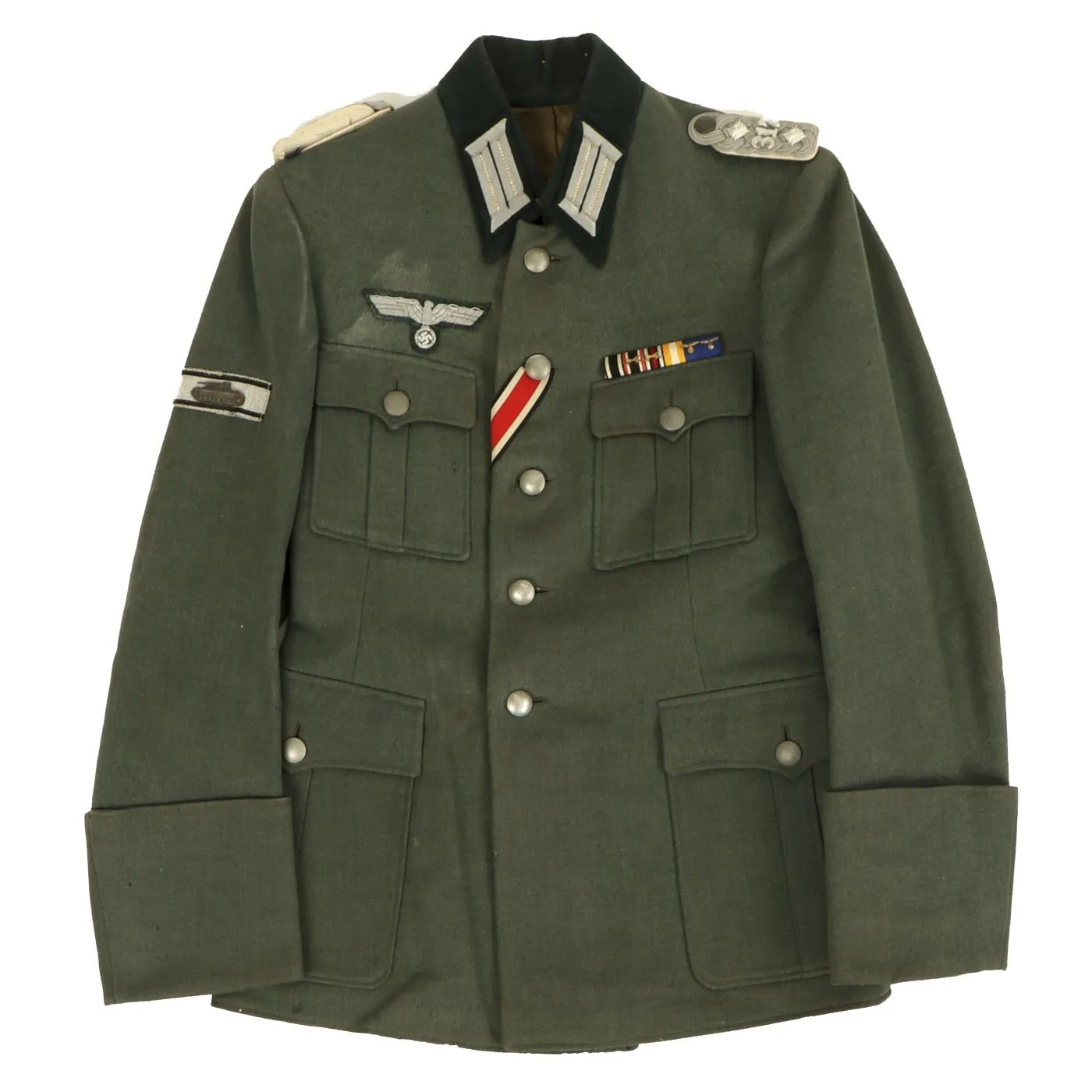 Original German WWII Named Heer Colonel's Waffenrock Tunic with Tank Destruction Badge