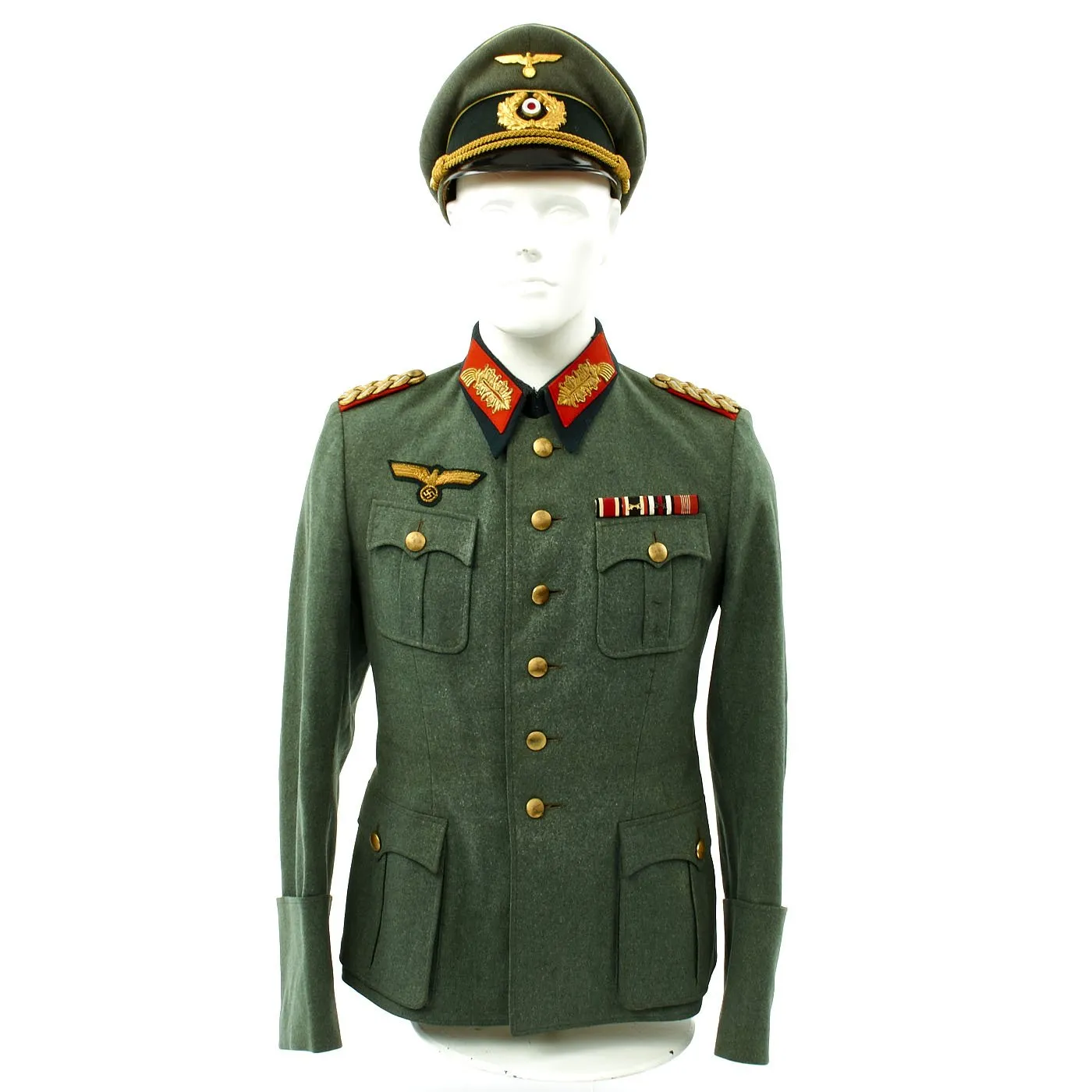 Original German WWII Named Identified Major General Uniform Set - Generalmajor Ernst Graewe