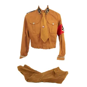 Original German WWII SA Berlin-Brandenburg Group RZM Marked NCO Brown Shirt Tunic with Breeches & Necktie