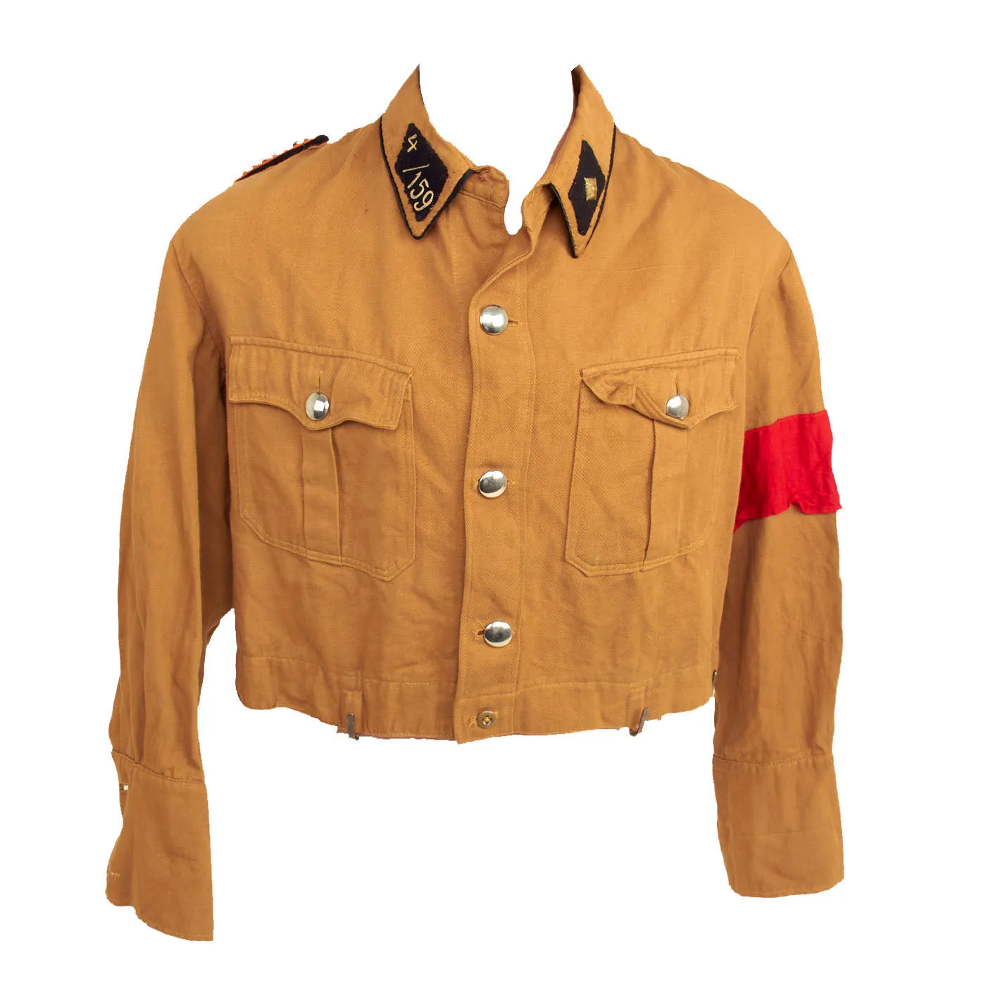 Original German WWII SA Berlin-Brandenburg Group SA-Scharführer Brown Shirt Tunic with NSKK Driver's Diamond