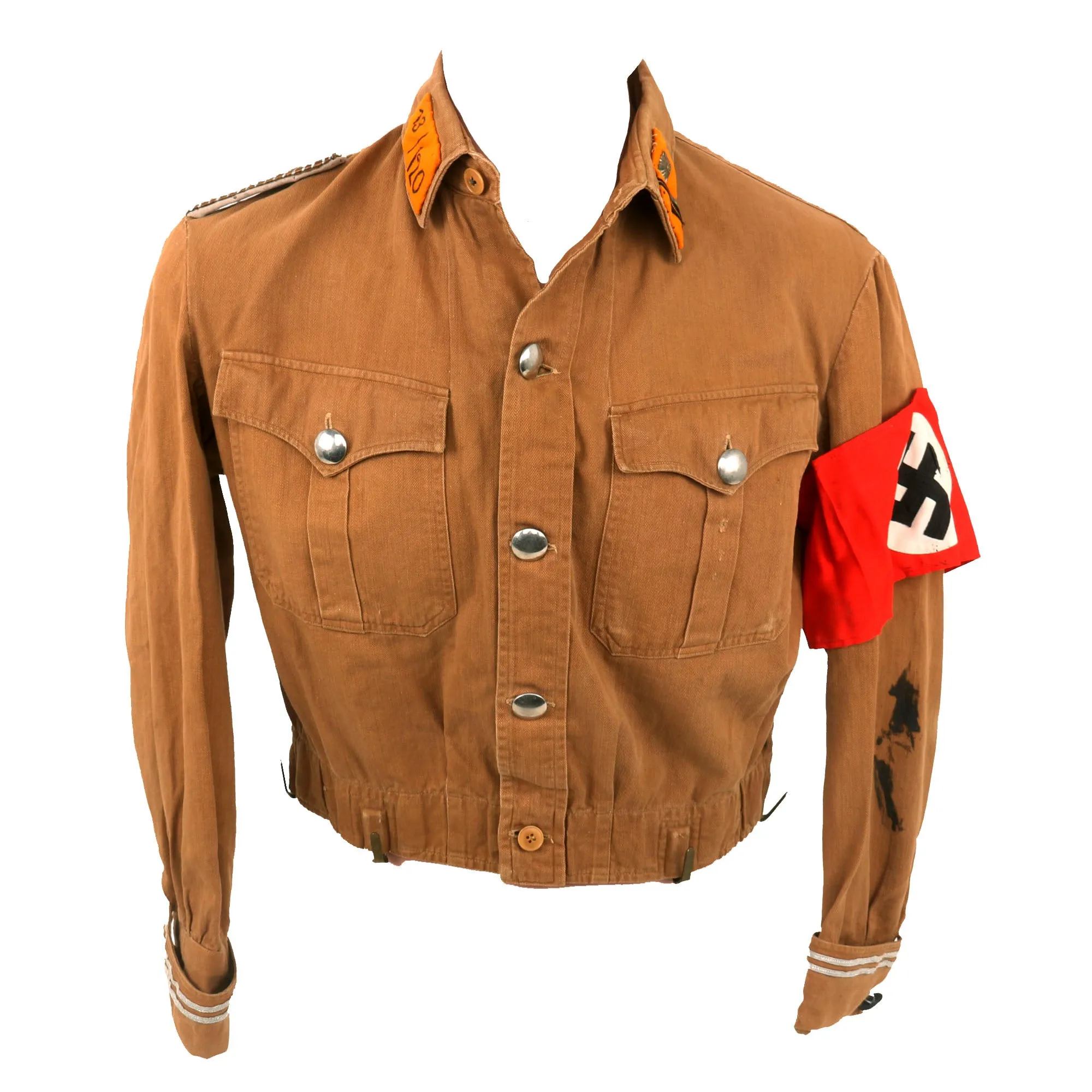 Original German WWII SA Südwest Group "Foot" SA-Obertruppführer NCO Brown Shirt Tunic with Armband - Maker Marked