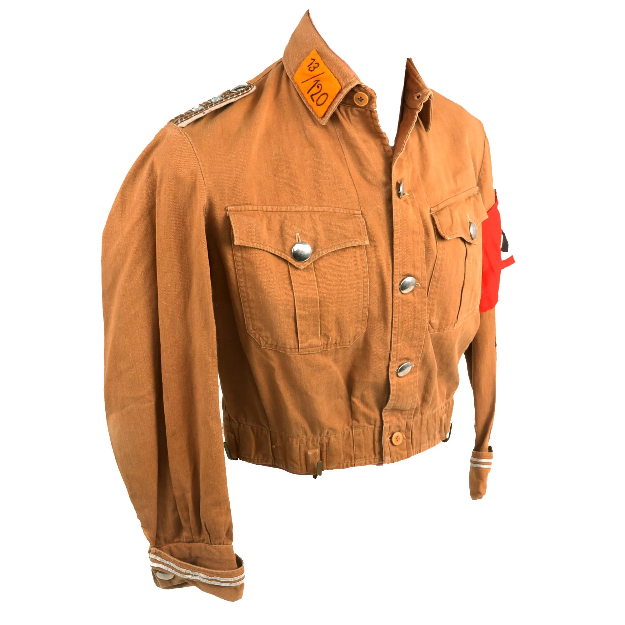 Original German WWII SA Südwest Group "Foot" SA-Obertruppführer NCO Brown Shirt Tunic with Armband - Maker Marked