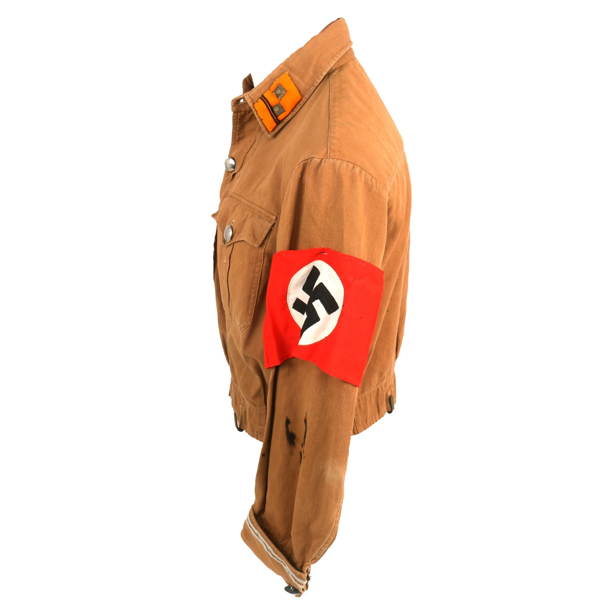 Original German WWII SA Südwest Group "Foot" SA-Obertruppführer NCO Brown Shirt Tunic with Armband - Maker Marked