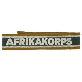 Original German WWII Unissued DAK Afrikakorps Machine Embroidered Cuff Title - 17" Long