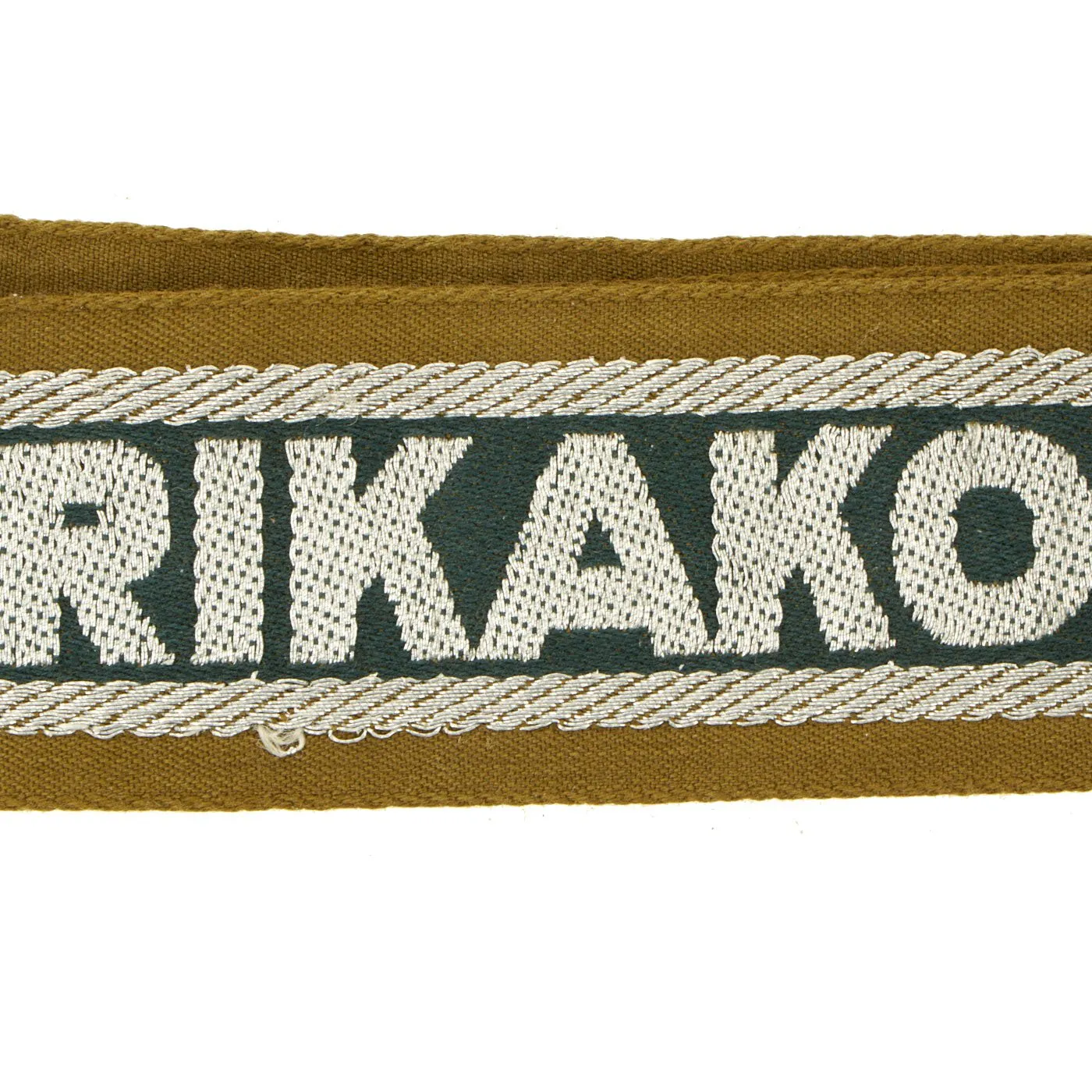 Original German WWII Unissued DAK Afrikakorps Machine Embroidered Cuff Title - 17" Long