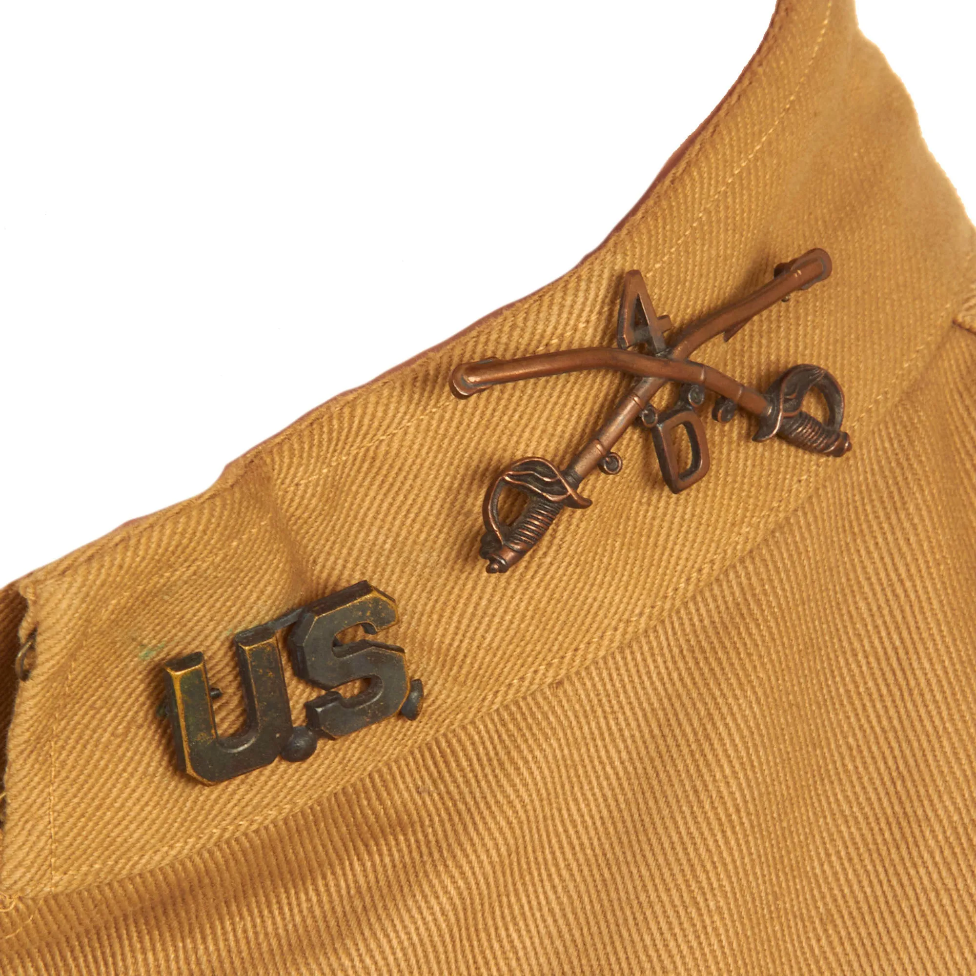 Original U.S. Philippine Insurrection 4th Cavalry Regiment Model 1899 Tropical Khaki Tunic With Trousers