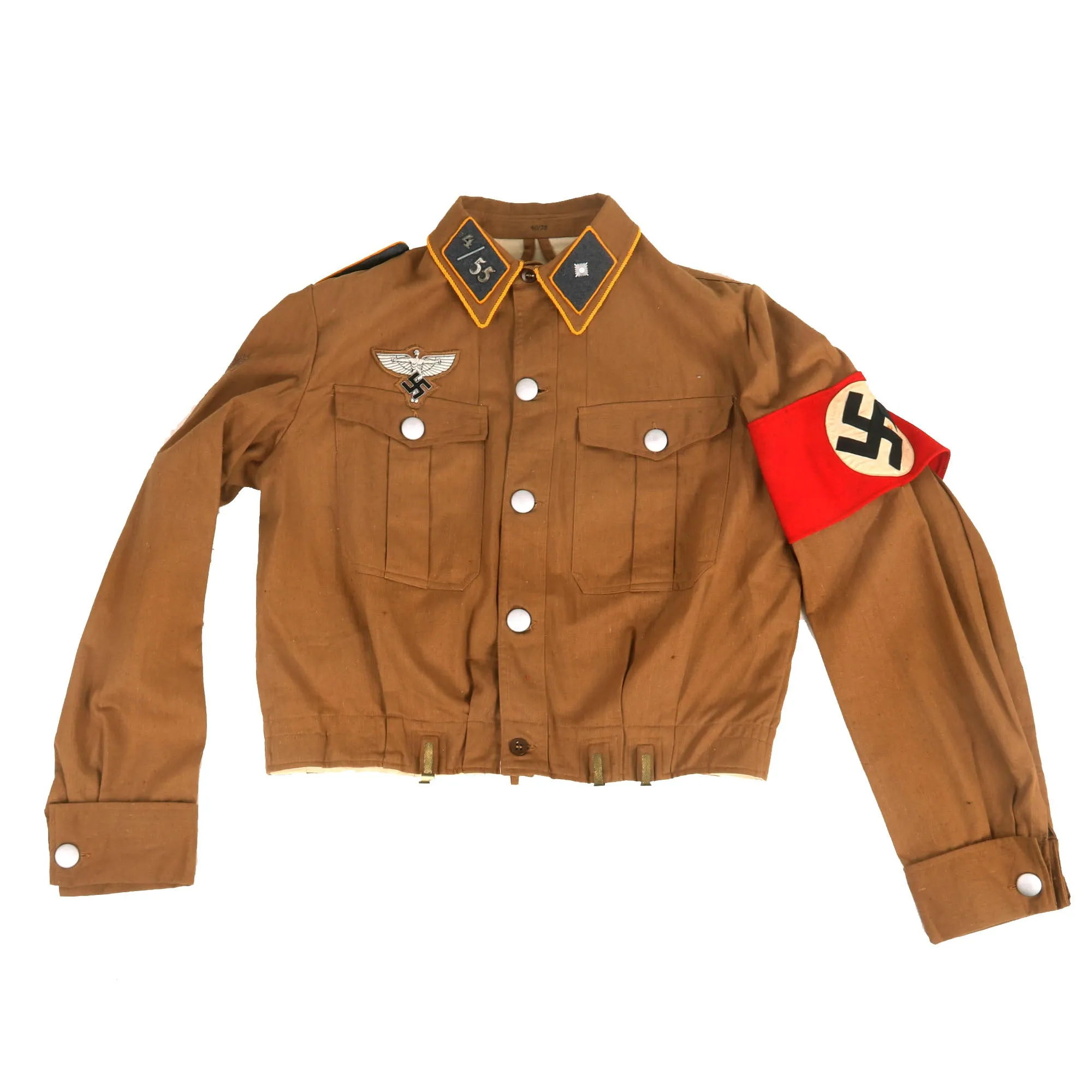 Original WWII German NSFK National Socialist Flying Corps Scharführer NCO Brown Shirt Tunic