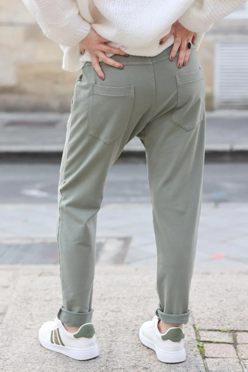 Pantalon de jogging urbain kaki à poches