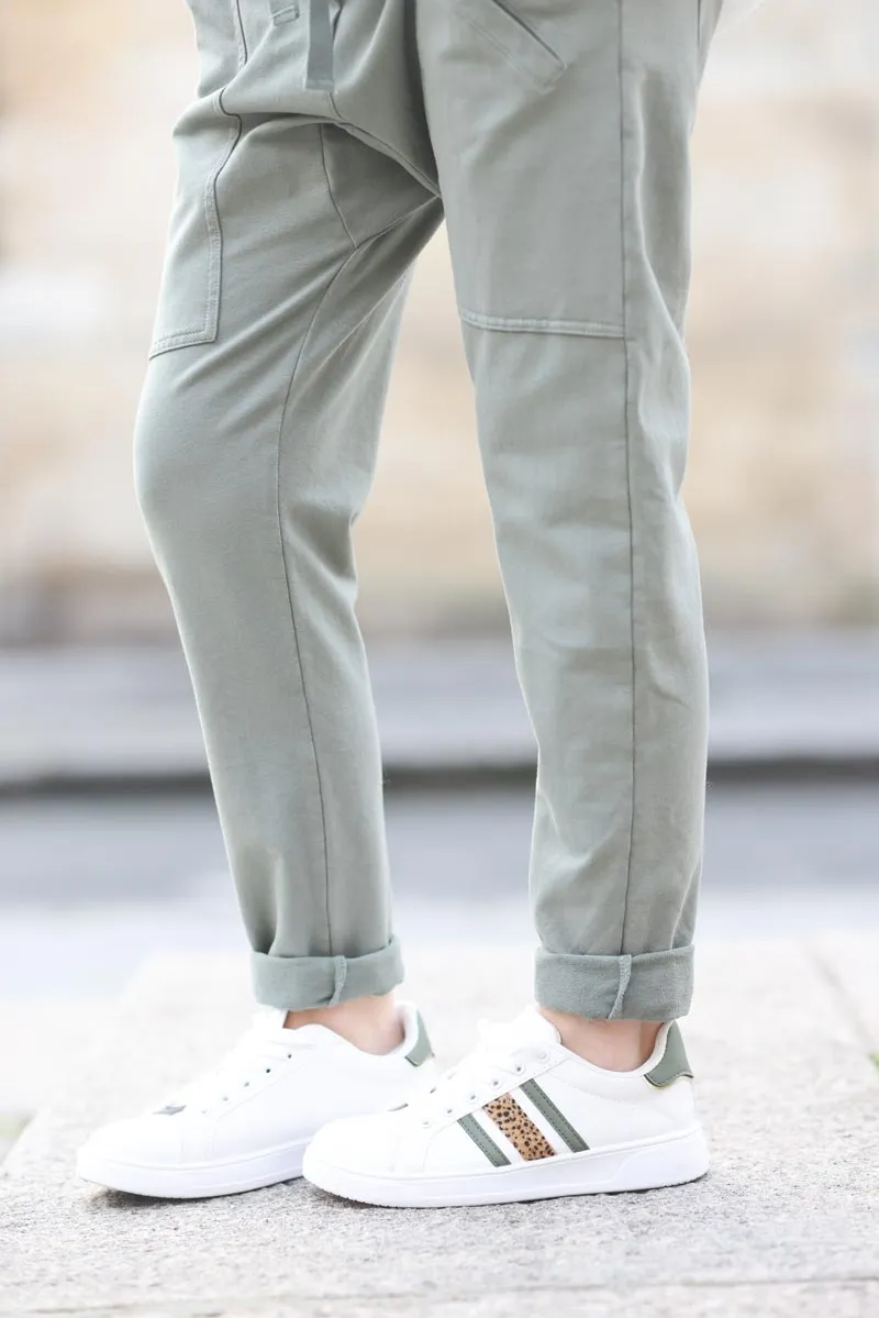 Pantalon de jogging urbain kaki à poches