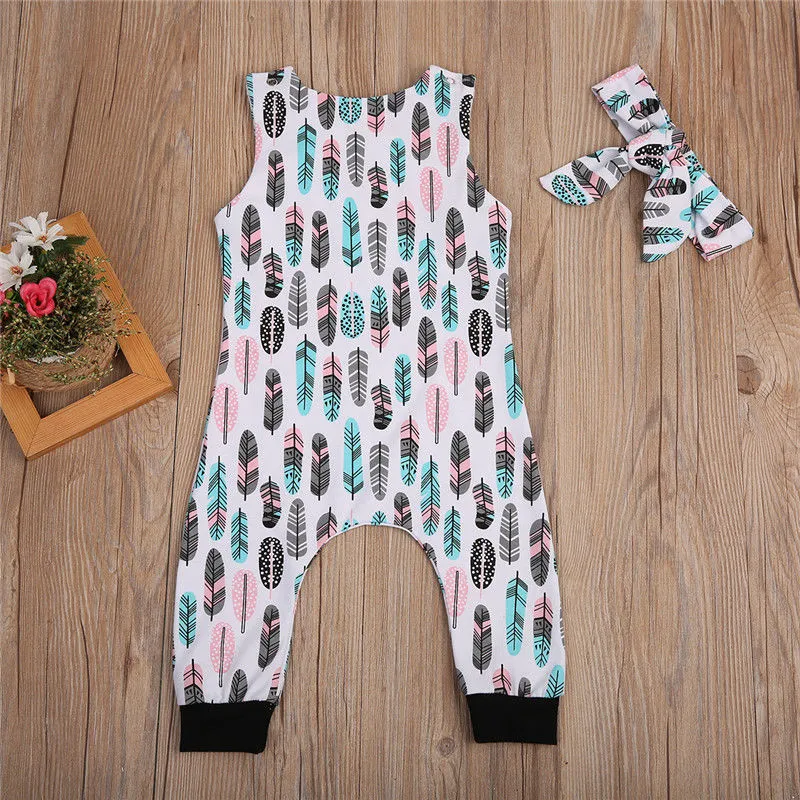 Pastel Feather Onesie with Headband