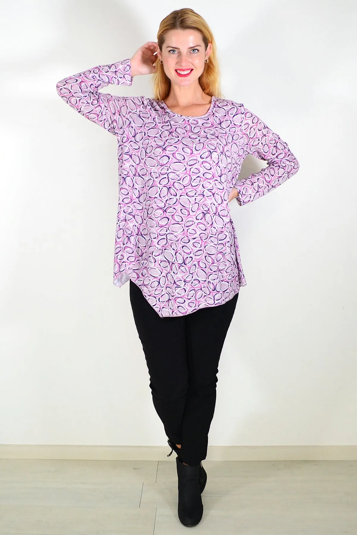 Pink Layered Elegance Tunic Top