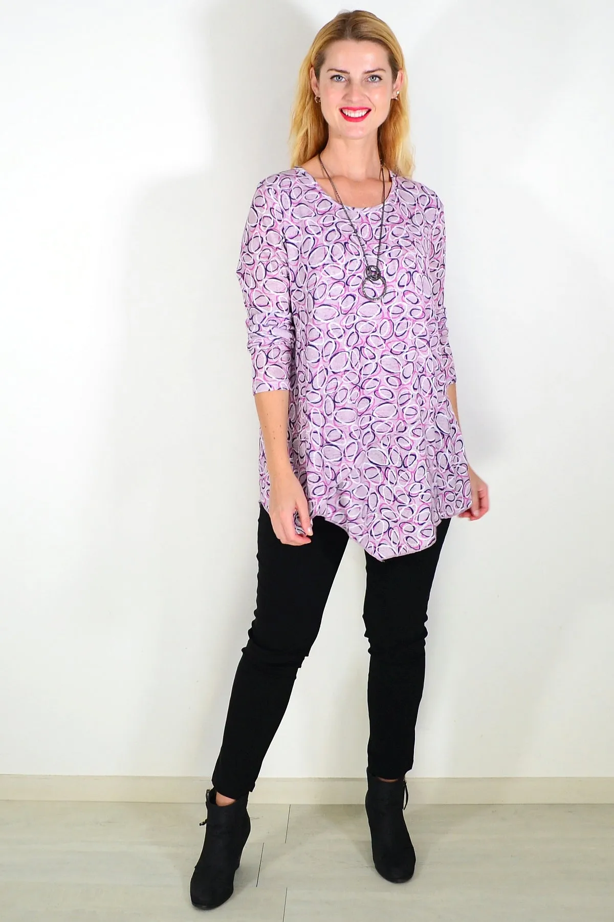 Pink Layered Elegance Tunic Top