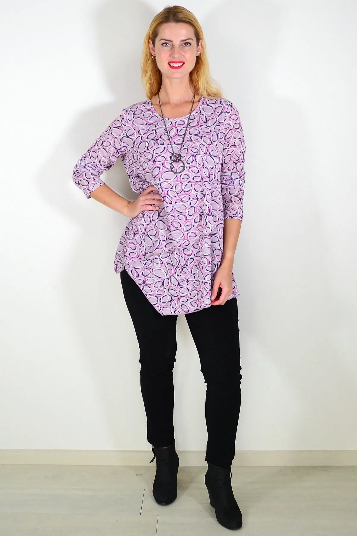 Pink Layered Elegance Tunic Top