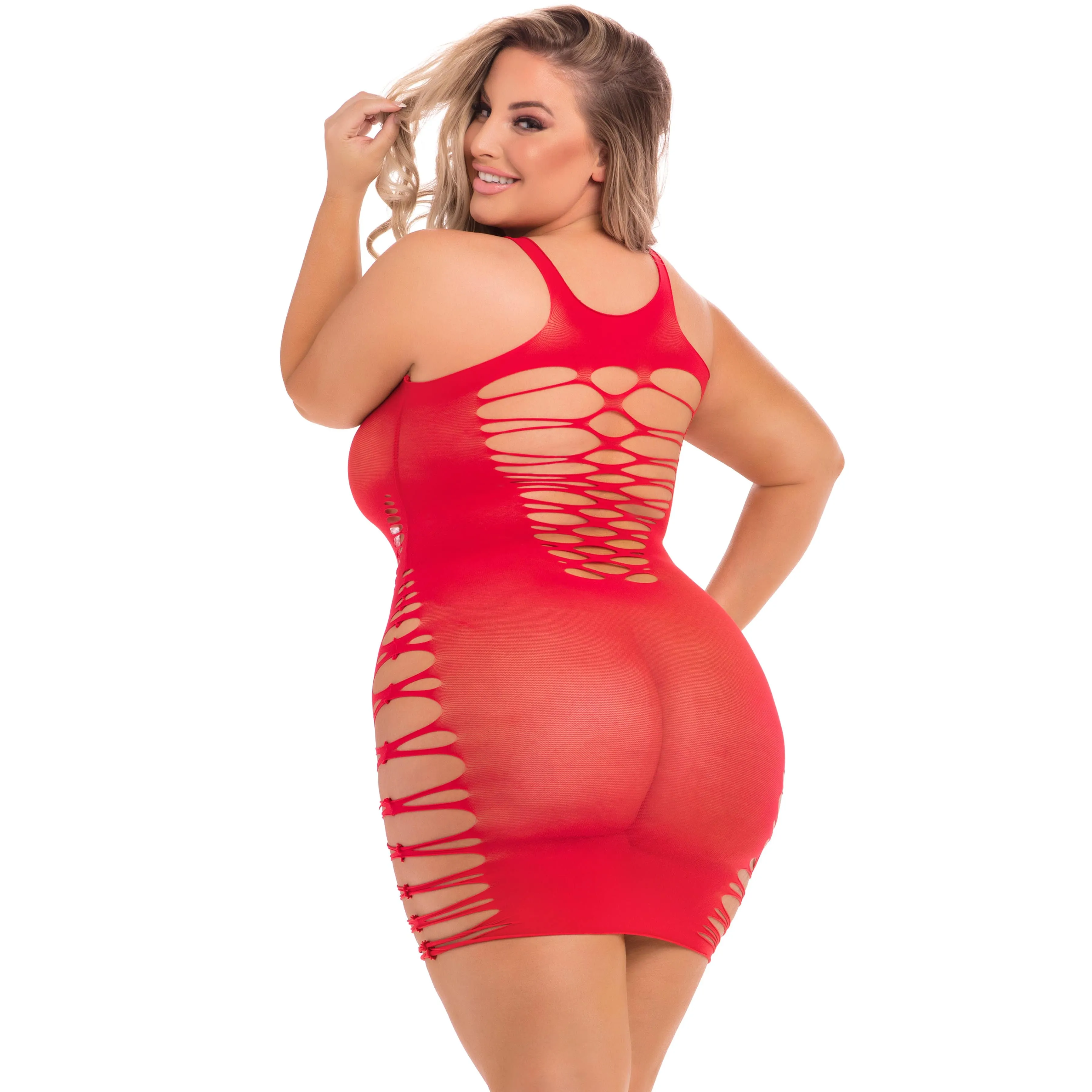 Pink Lipstick - Back 2 Basixxx Hi Neck Dress Costume