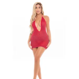 Pink Lipstick - Love Bite Plunge Halter Dress Costume