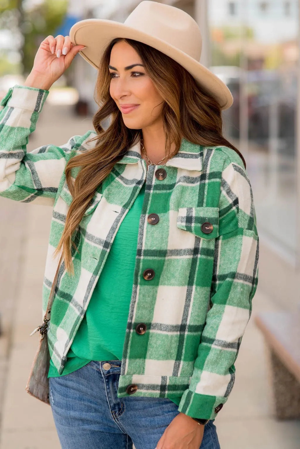 Pop Of Color Plaid Shacket