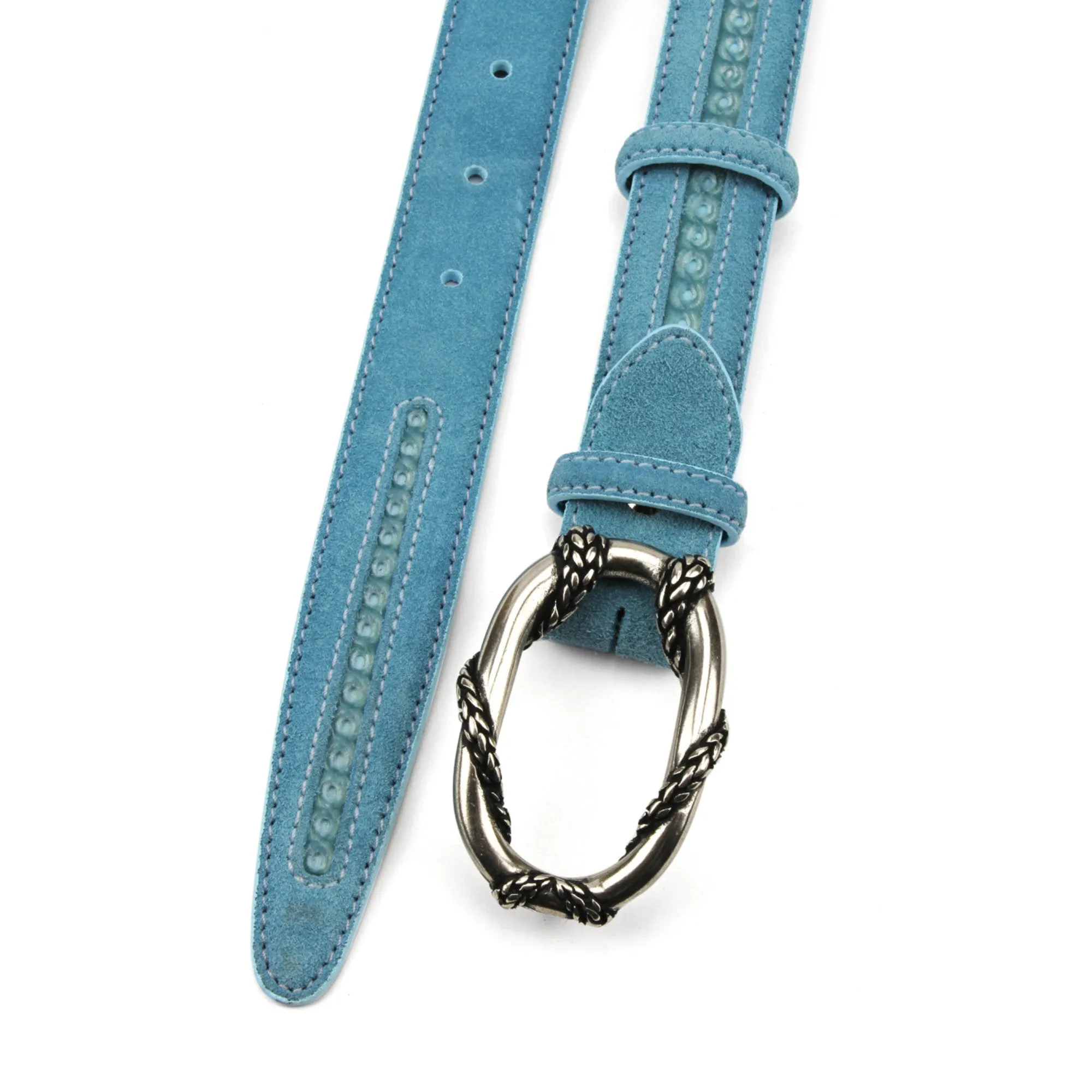 Powder Blue Pfeiffer Suede Insert Narrow Belt