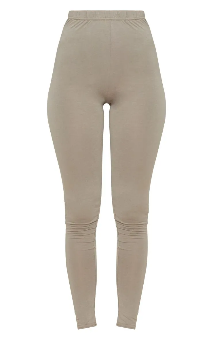 PrettyLittleThing Womens Taupe Basic Jersey Legging