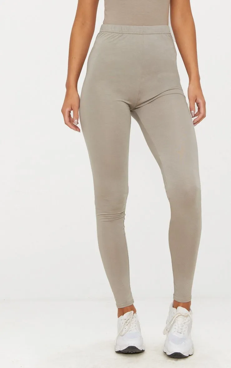 PrettyLittleThing Womens Taupe Basic Jersey Legging