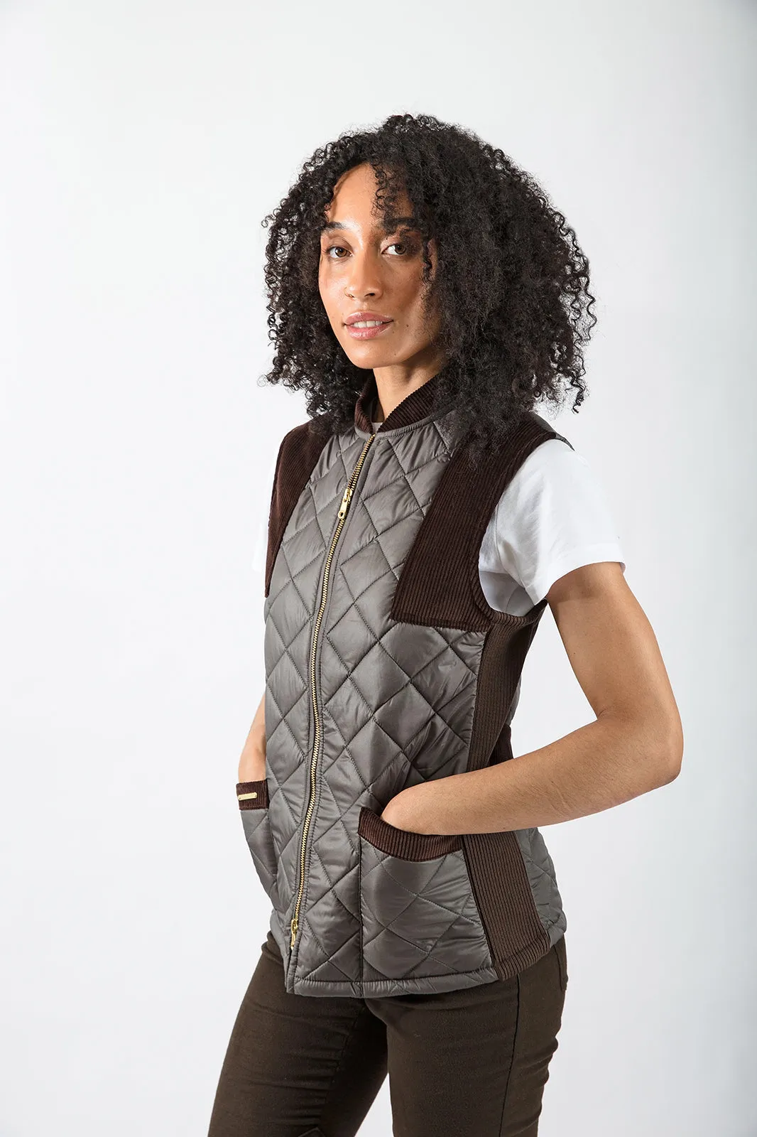 Quilted Gilet in Green