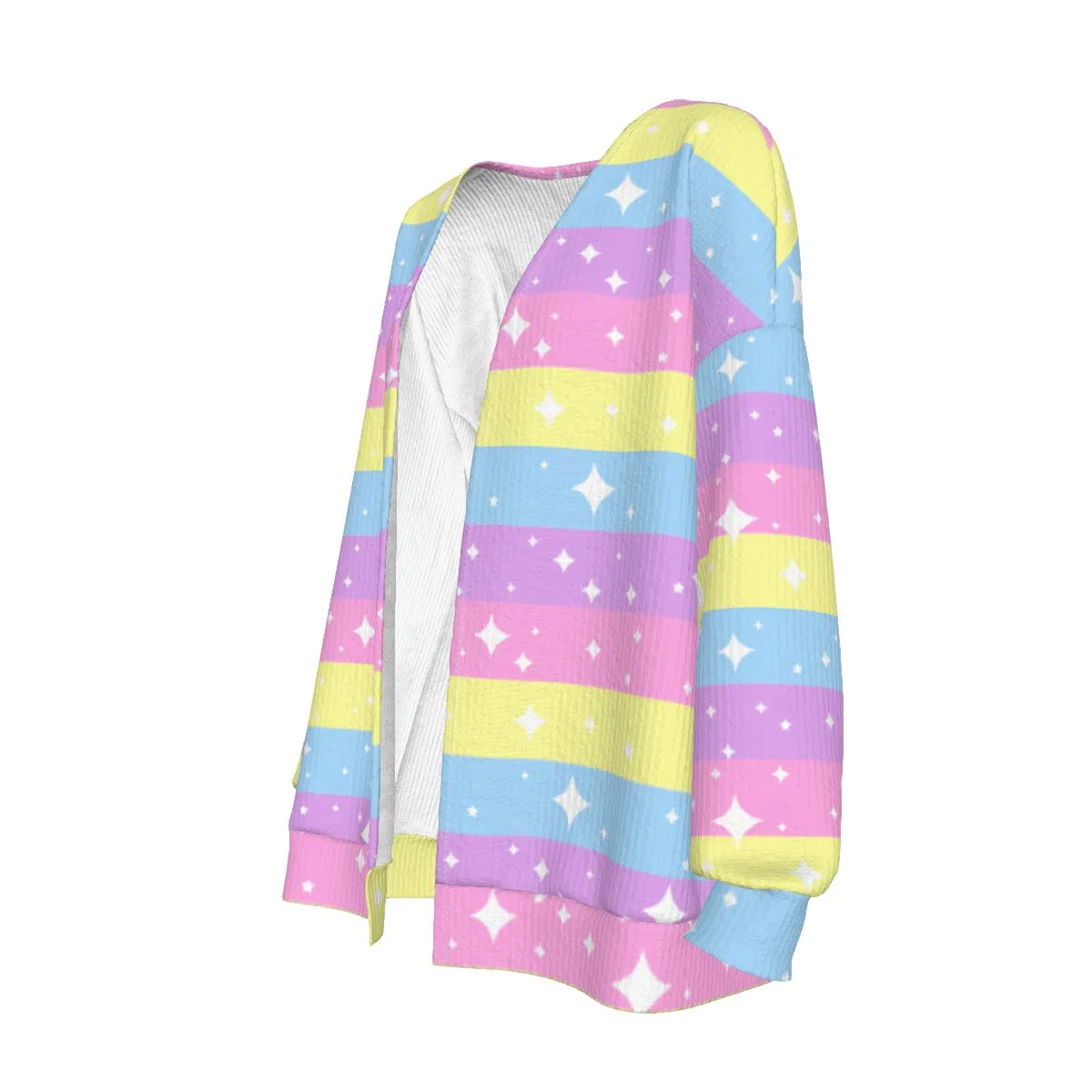 Rainbow Ribbon Open Front Cardigan