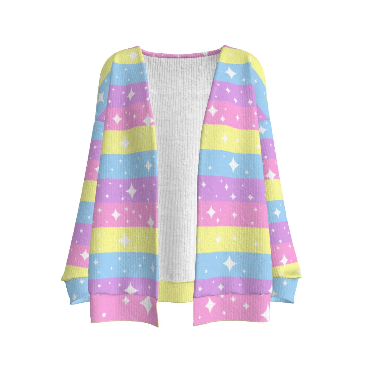 Rainbow Ribbon Open Front Cardigan