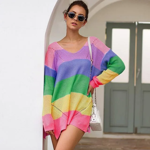 Rainbow Sweater Dress