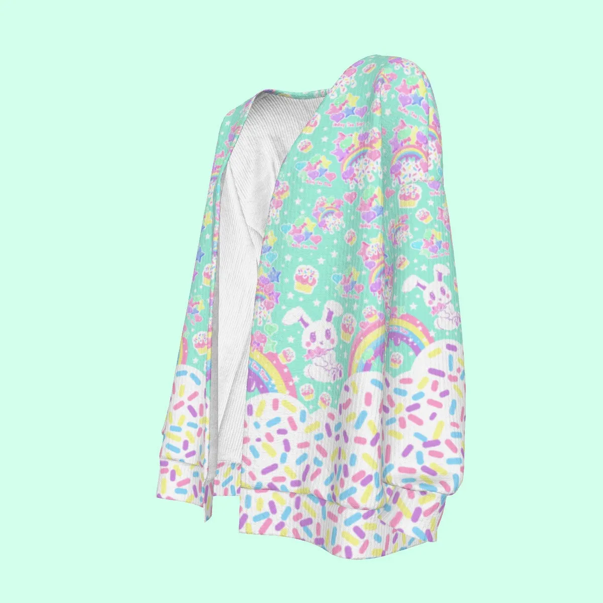 Rainbow Sweets Mint Open Front Cardigan