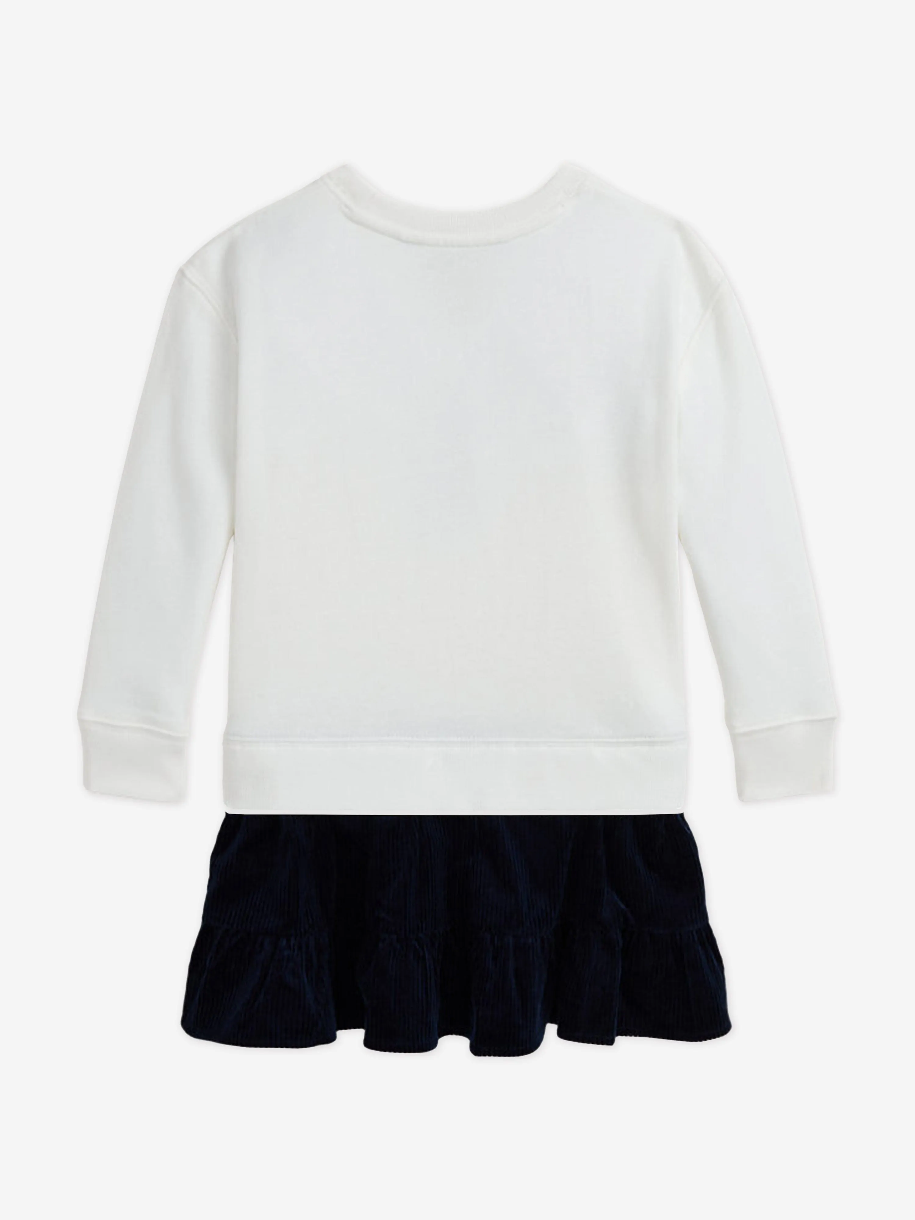 Ralph Lauren Girls Big Pony Sweater Dress in White